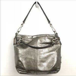 Coach Leather Brooke Pewter color